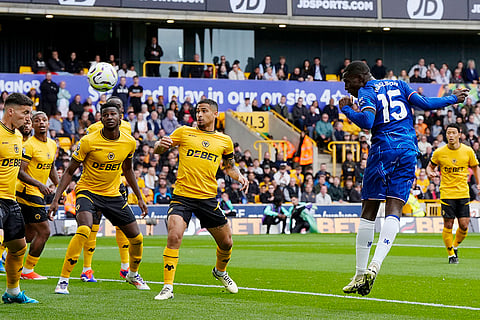Premier League 2024-25: Chelsea's Nicolas Jackson, right, scores against Wolves